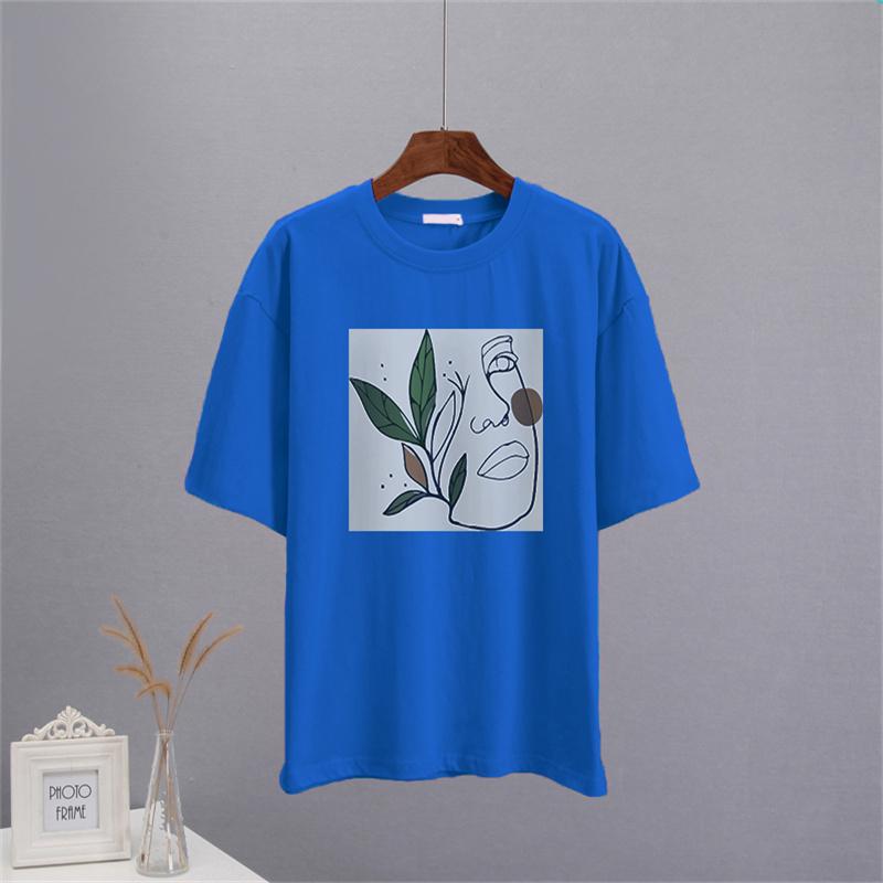 Shellsuning Abstract Character Graphic T Shirts Women Summer Soft Cotton Short Sleeve Tees Female Harajuku Chic Streetwear Tops