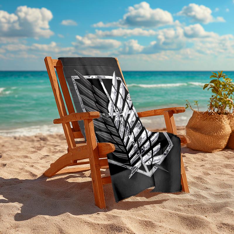 1Pc Attack Titan Emblem Beach Towel Quick Dry Multiuse For Beach Pool Gym Yoga Home Travel Christmas Halloween Xmas Gift L1393