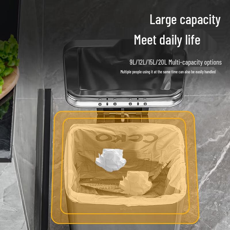 CCKO 30L Stainless Steel Foot Pedal Trash Can