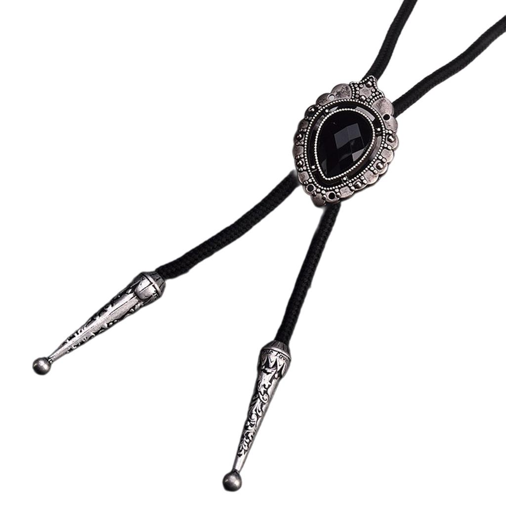 Schwarze Strass-Schnalle Bolo-Krawatte für Männer Frauen Bräutigam Hochzeit Halskette Western Cowboy Krawatte Bolo-Krawatte für Hemd