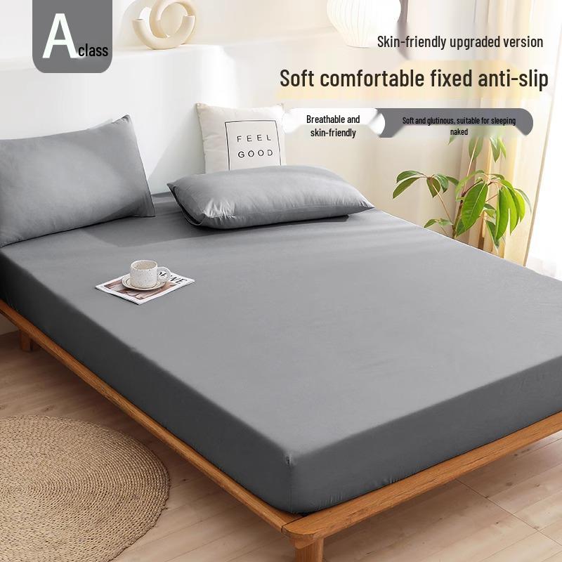2025 All-Season Solid Color Fitted Sheet - Full Cotton Dustproof Mattress Protector