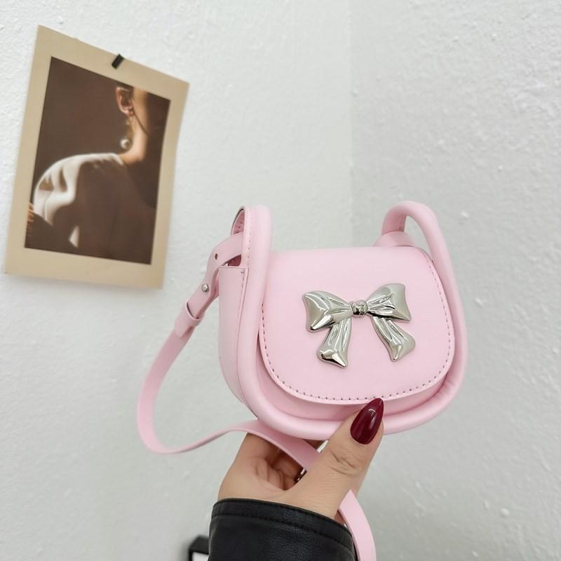 Cute Mini Crossbody Bag For Kids And Adults Stylish Bowknot Shoulder Bag Lightweight Pu Material