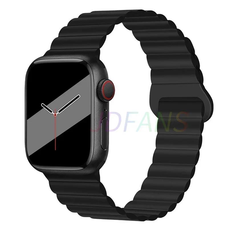 Magnetic Strap For Apple Watch Bands 45mm 38mm 49mm 40mm 42mm 41mm Silicone Sport Bracelet iWatch Series Ultra 9 6 5 7 8 Se 44mm