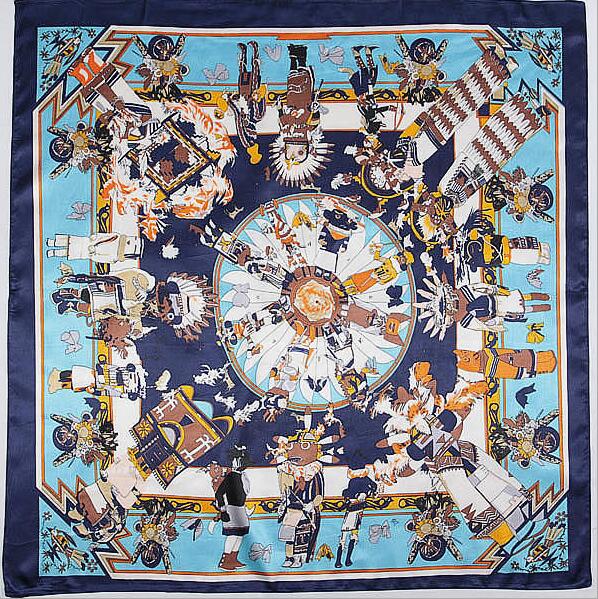 90*90cm Luxury Brand Women Silk Scarfs Van Gogh Painting Square Scarves Spring Summer Shawls For Ladies