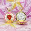 Steampunk Taschenuhr Halskette Anhänger Gold Mond Anime Cosplay Vintage Kirschblüten Uhr Edelstahl Metall