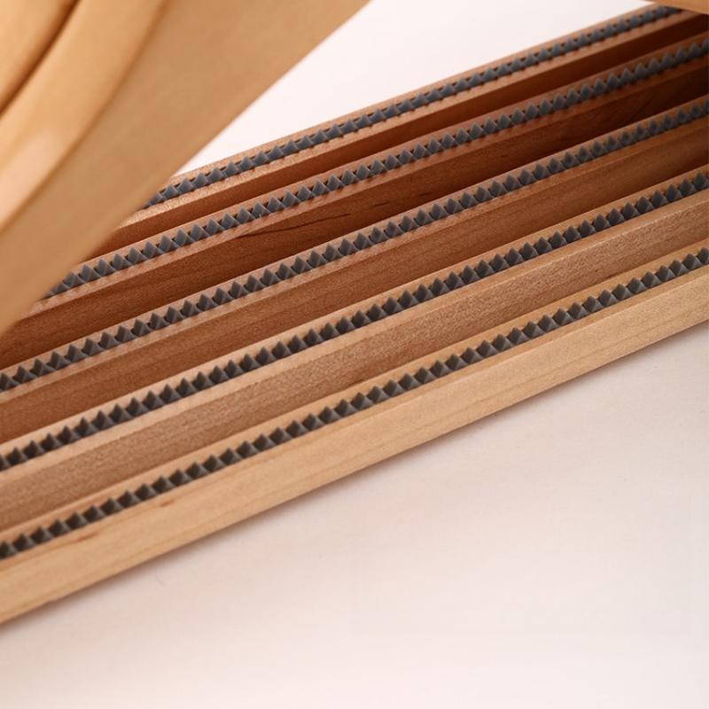 Wooden Hangers 5pcs Solid Wood Coat Hanger Heavy Duty, Smooth Finish High-Grade Wooden Clothes Hanger with Non Slip Pant Bar, 360° Swivel Hook