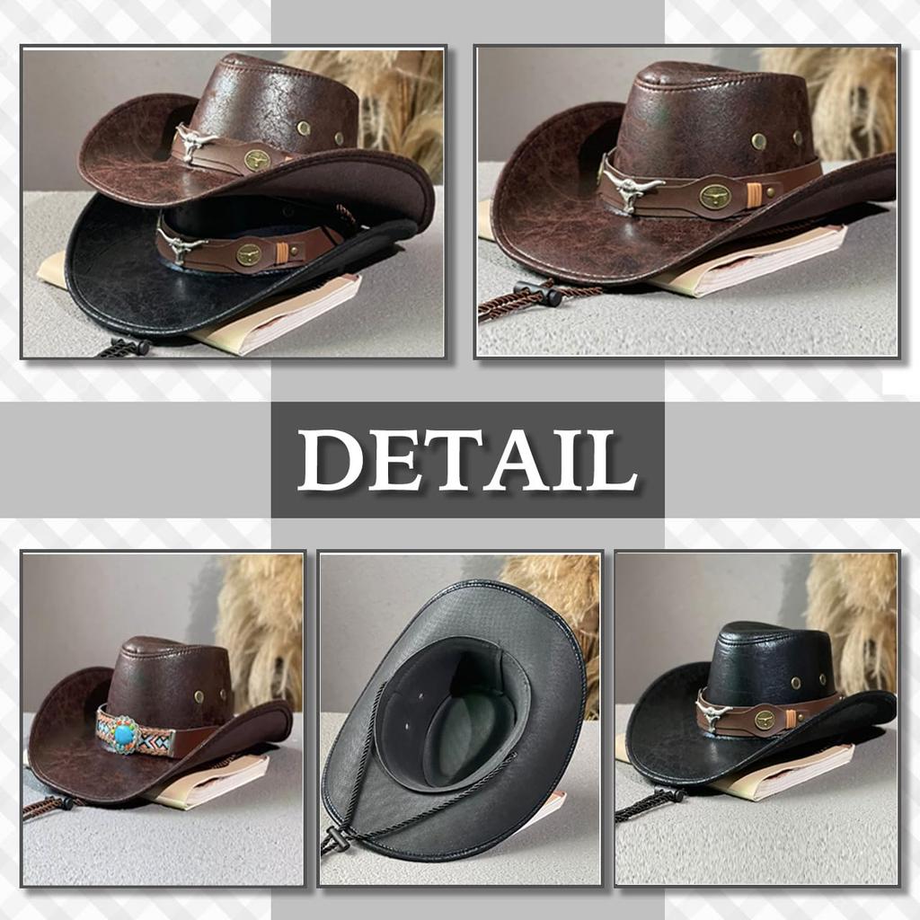 Chrome Crane Western Cowboy and CB296 Hat, Vintage, Outdoor, Stylish, Men's Women's, (Coffee)