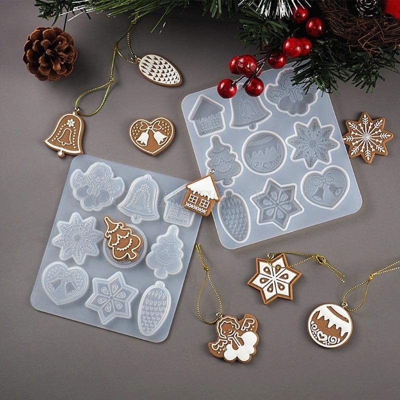 Christmas DIY Crystal Epoxy Mold Christmas Tree Snowflake Elk Pendant Silicone Mold Keychain Listing Jewelry Silicone Resin.