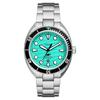1pc Men's Diving Quartz Watch, Green Dial, FS6066,Stainless Steel Strap, Fashionable Men's Accessory For Daily Wear, Gift For Him/Her FS6066