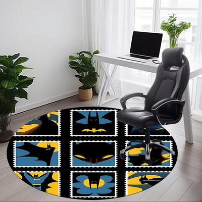 1 Peça Tapete Redondo de Escritório Batman, Para Sob Cadeiras de Escritório Quarto Sala de Estar Decoração de Casa, Decoração de Quarto, Disponível em Vários Tamanhos