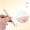 New Stainless Steel Lash Extension Tweezers Anti-Slip Gold Curved Tip Tweezers Straight Tweezers Makeup Accessories