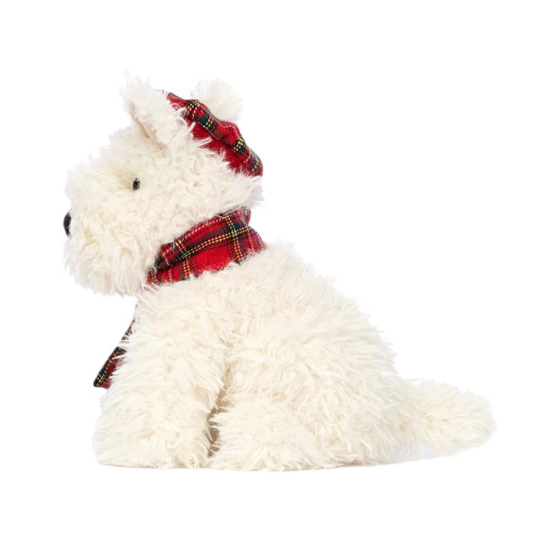 Jellycat Christmas Collection Monroe Scottish Terrier West Highland Dog Limited Atmosphere Outfit Cute Doll Plush Doll 20cm High