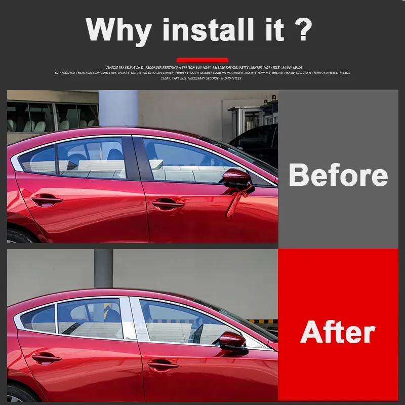 For Mazda 3 Axela 2024 2025 Stainless Steel Car Window Pillar Post Covers Trim Sticker External Accessories