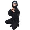 Clear Stone Halloween Ninja Cosplay Jet Black Costume, Black, Kids, 120cm,