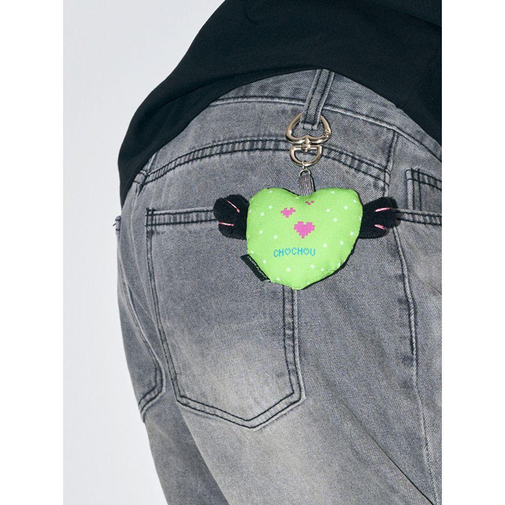 CHOCHOU WinG HEART PIXEL KEY RinG [FORBIDDEN LIME]