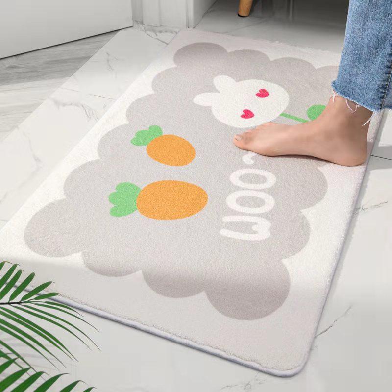 Toilette Badezimmer Saugfähig Anti Rutsch Fußmatte Badezimmer Saugfähige Bodenmatte Haushalt Tür Schlafzimmer Klein Frisch Kaschmir Teppich