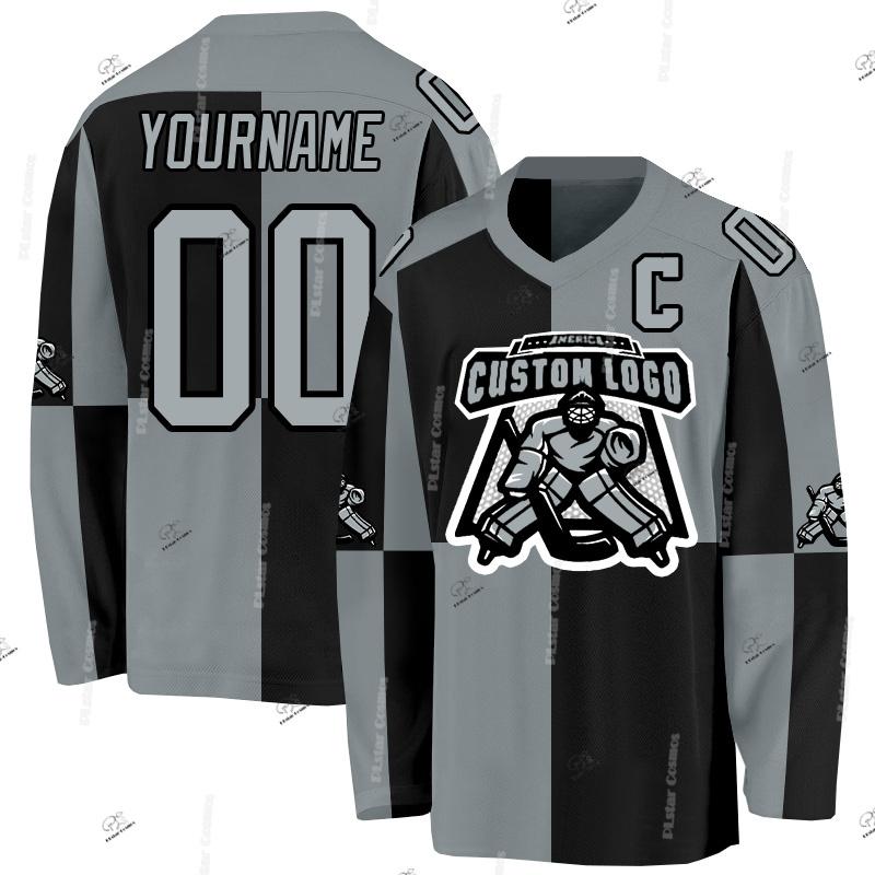 Custom Name Team Suits Gradient Graffiti Colorful Vintage Retro Breathable Pullover 3DPrint Casual V-Neck Hockey Jersey Shirts J