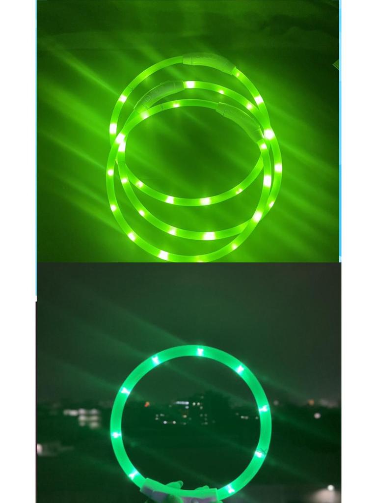 USB dobíjecí LED obojek pro psa s portem typu C pro noční viditelnost