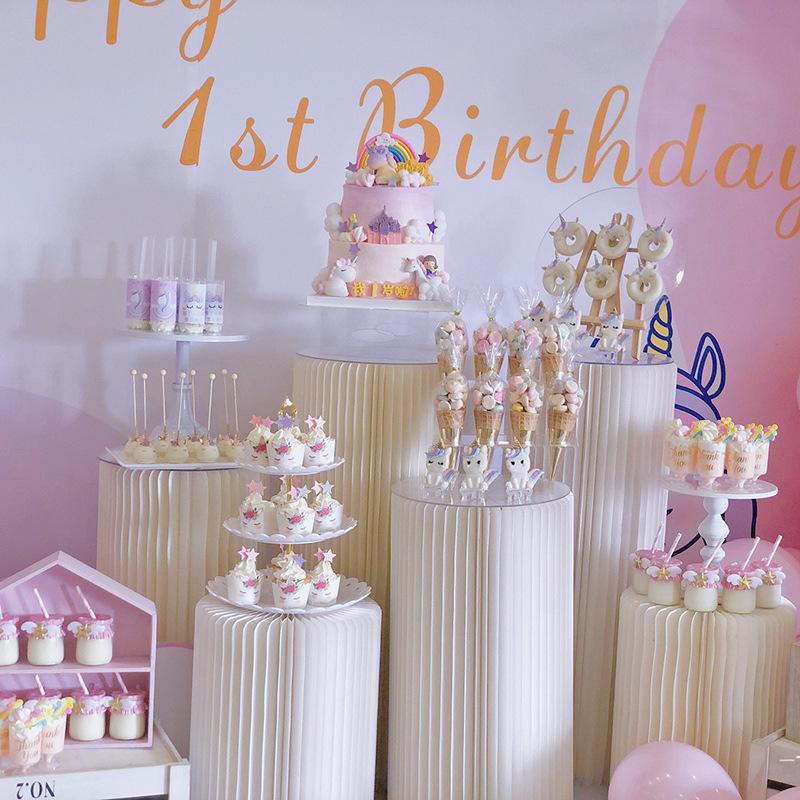 Paper Folding Dessert Table Cake Stands & Wedding Decoration Aisle Markers