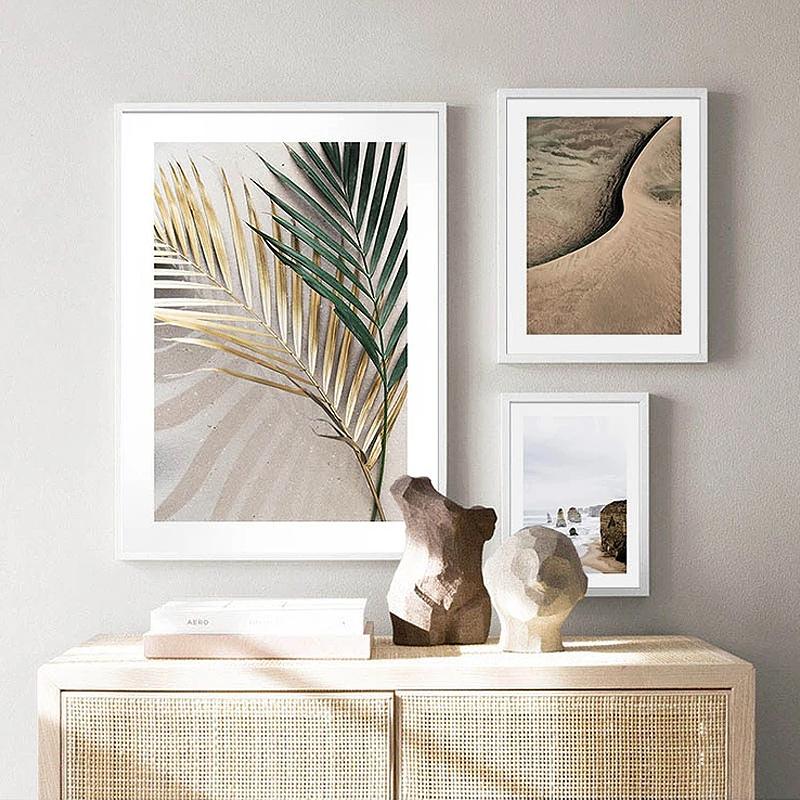 Canvas Painting Vintage Palm Leaf Landscape Poster Quotes Nordic Art Print Modern Scandinavian Wall Picture Living Room Decor
