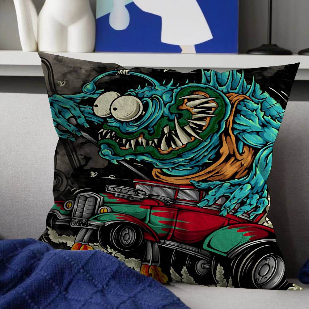 RRat Fink Pillow Cover for Bedroom Room and Living Room Sofa Decorative Cushion Cover