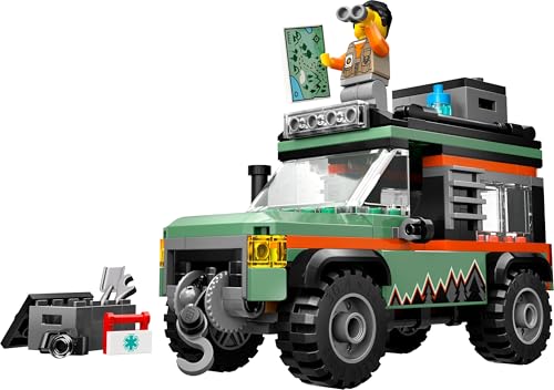 LEGO City 4WD Off-Road Mountain Truck Toy, Birthday Gift, Educational Building Blocks, for Boys and Girls Ages 6, 7, 8, and 9, Vehicle, Miniature Car,