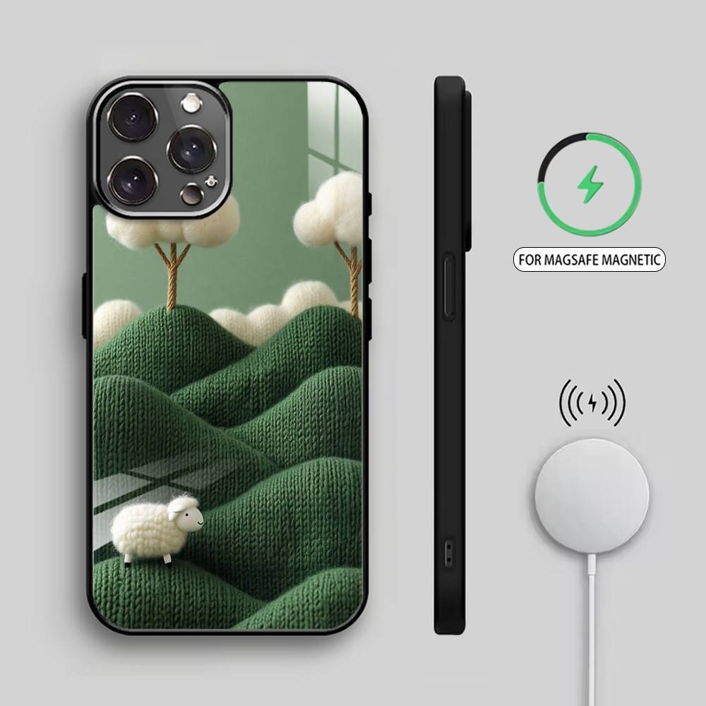 Cute F-Felt N-Needlework    Phone Case For iPhone17,16,15,14,13,12,11 Plus,Pro Max Magnetic For Magsafe Wireless Charging