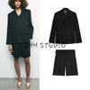 Spring New Women Clothes Linen Blend Double Breasted Blazers 2490586 Casual Shorts 2462586