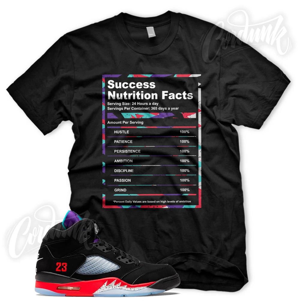 New SUCCESS FACTS Sneaker T Shirt for J1 5 Top 3 Fire Red Grape Teal V 2XL