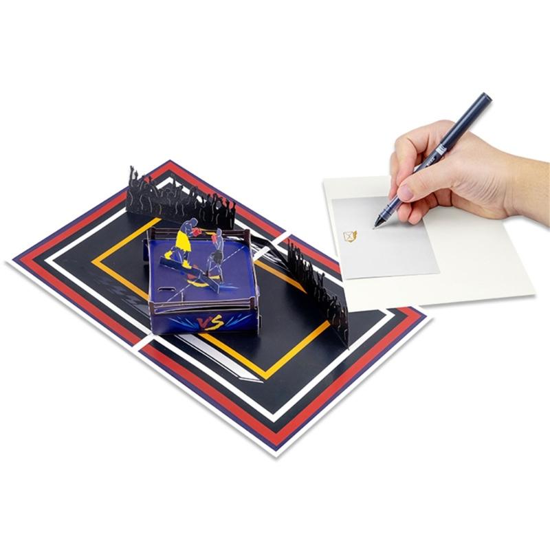 Boxing Scene Popup Birthday Card Handmade Greeting Card with Envelope Unique Gift for Dad Grandad Husband Men