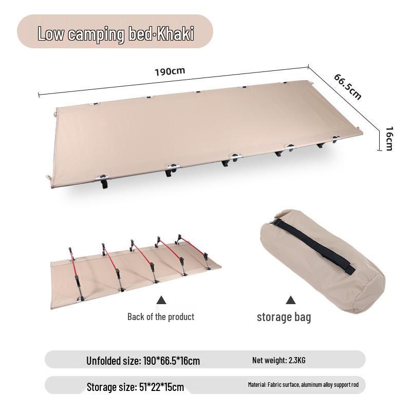 Ultra-Light Aluminum Folding Camp Bed for Camping, Office Naps, and Self-Driving Adventures
