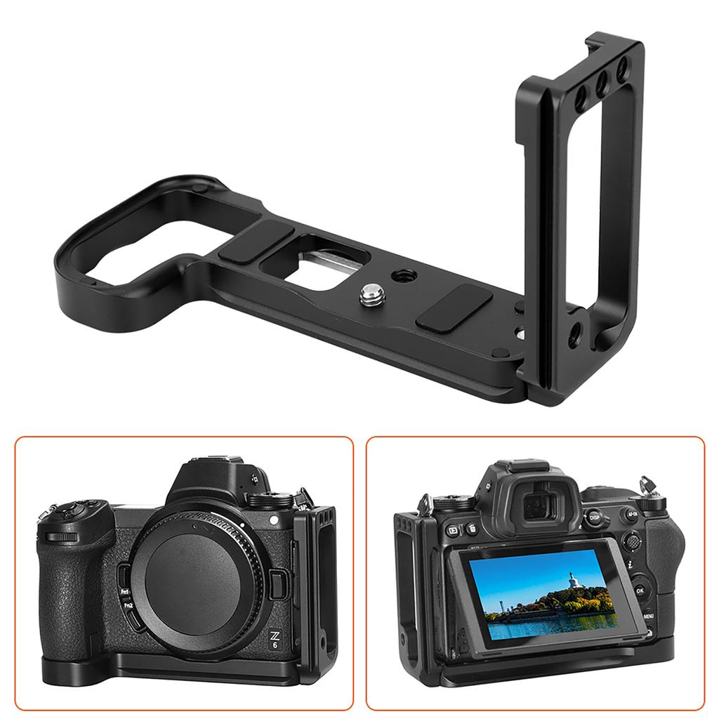 Aluminium Alloy Stretchable L Shape Handle Quick Release Plate for Nikon Z7 Z6 Camera(black )
