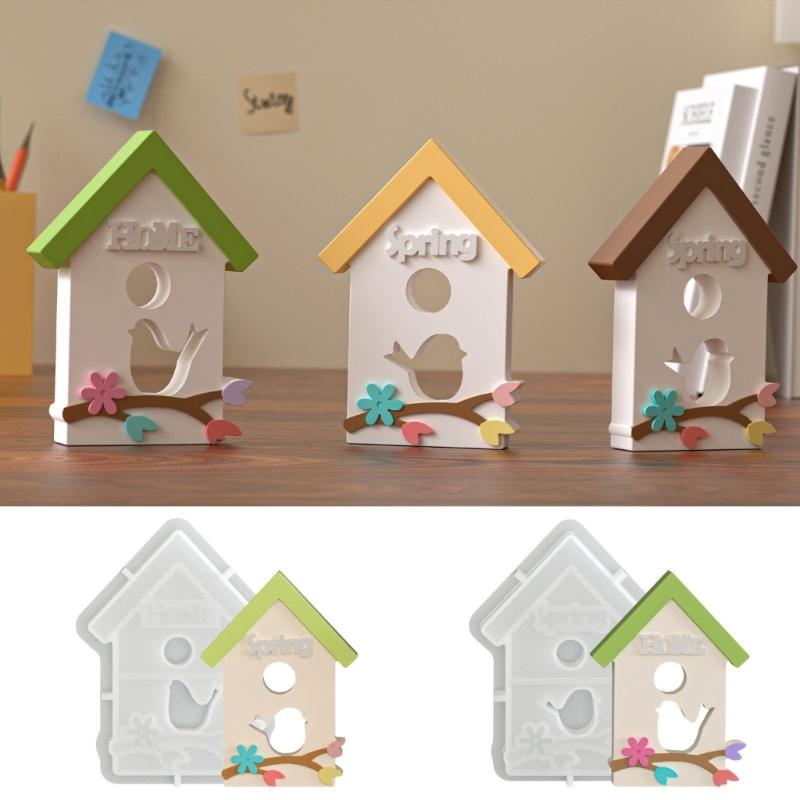 Easter Bird House Candle Silicone Molds Heat Resistant for Resin Casting Making Candle Soap Home Decoration Holiday Gift