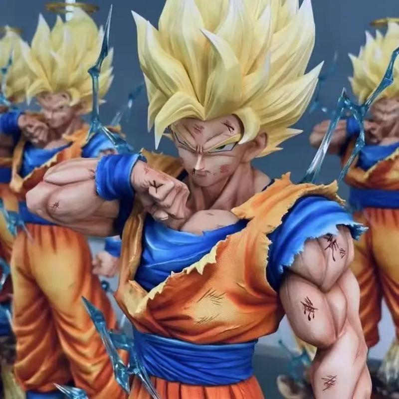 Dragon Ball Z Son Goku Ssj2 Figure Led Base Super Saiyan 2 Goku Pvc Action Figures 33cm/12.2inch Collection Model Toys Durable Gifts