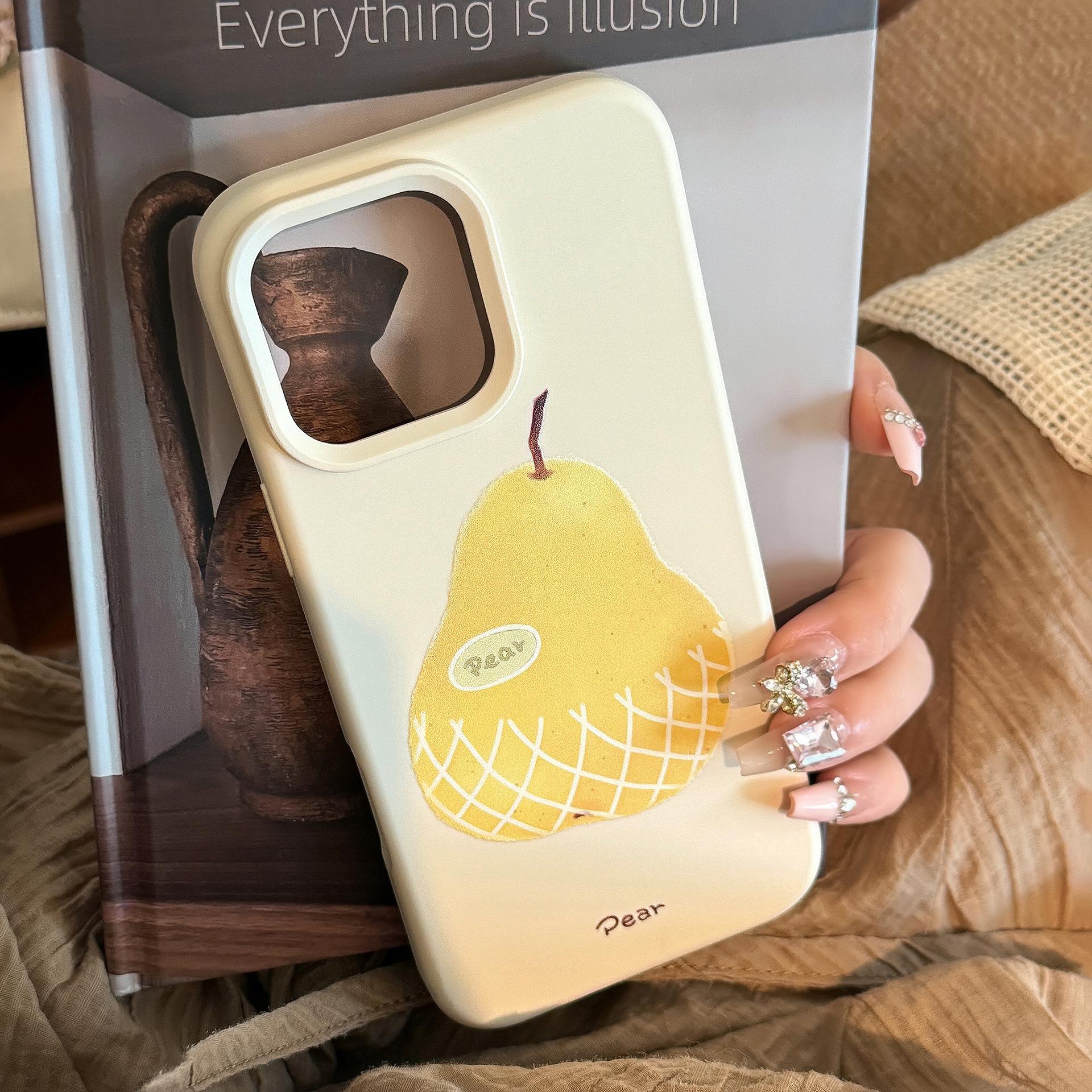 

Подходит для iPhone16 Чехол для телефона Apple 17promax Нишевый Ананас 1314 Маленький Свежий 15 Силиконовый 12pro max(6.7)