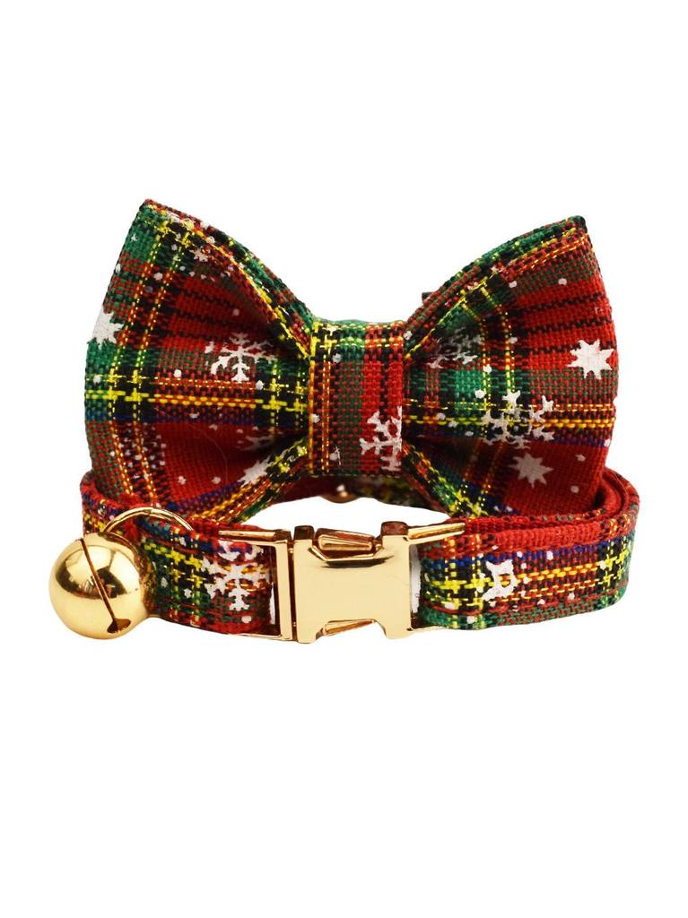 Plaid Bow Tie Pet Collar