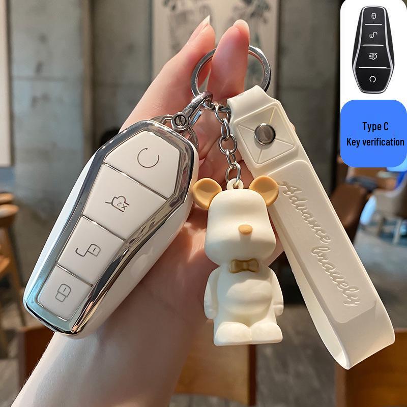 BYD Dolphin Key Case for Han Song, Tang DM-i, Qin Pro/Plus, Yuan, and E2 - Car Shell Buckle Bag.
