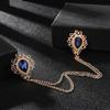New Vintage Alloy Rhinestones Large Brooches Fashion Shawl Tassel Chain Lapel Pin Shirt Suit Jewelry for Men Wedding Accessories