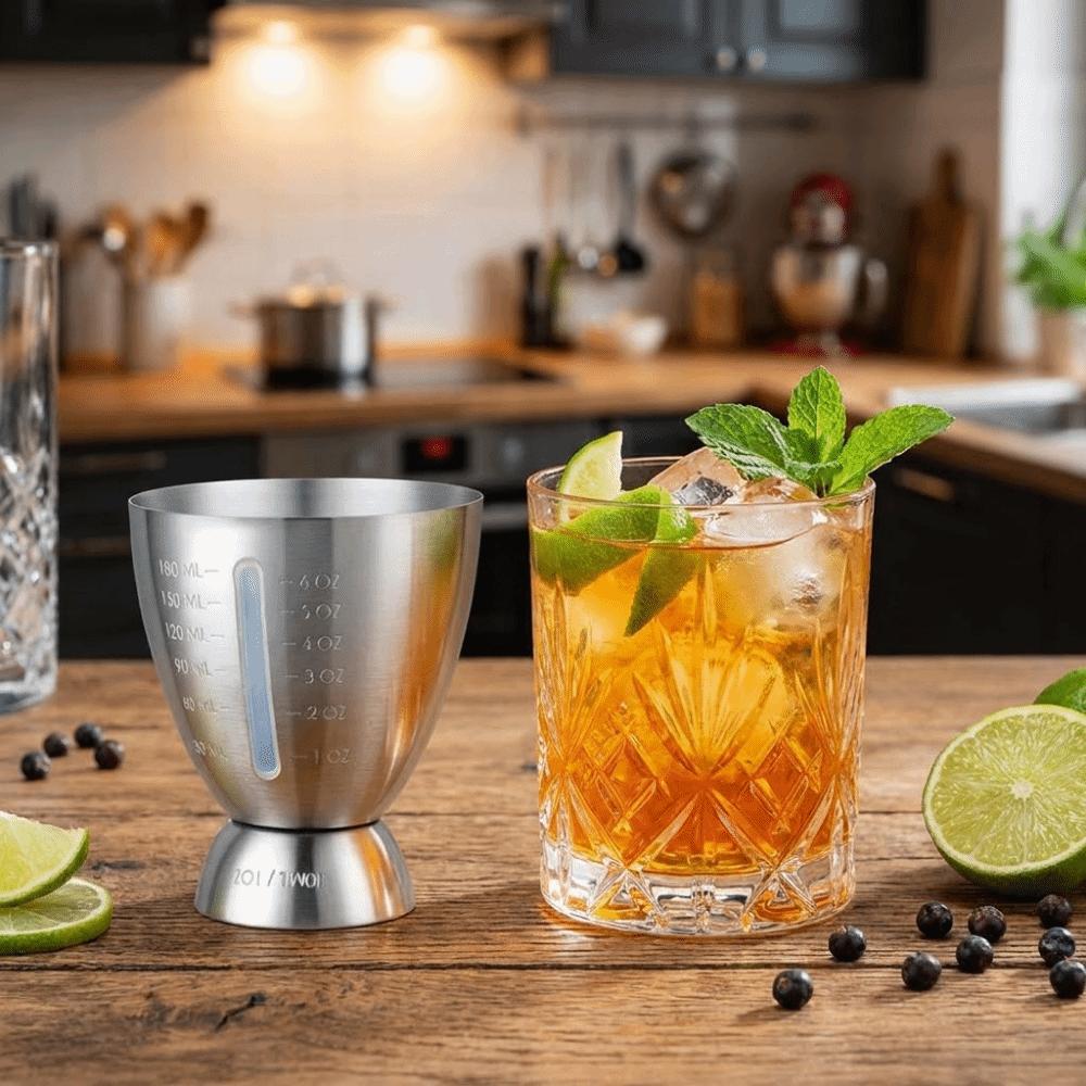 6 OZ/180 ML Eggs-Shaped Measuring Cup Stainless Steel Drink Spirit Jigger Measure Jiggers Baking