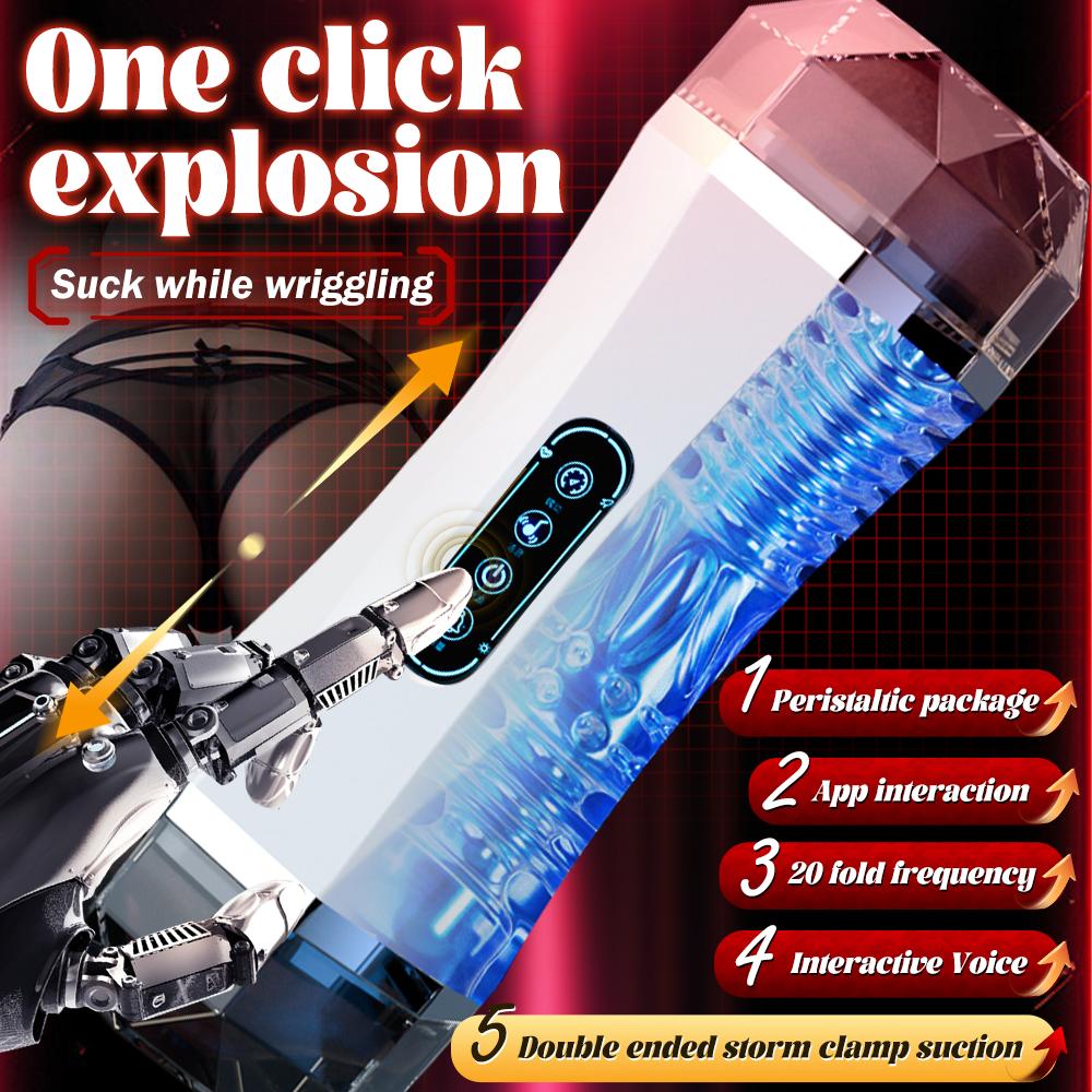 Adult Toy for Men Male Masturbator Cup Blowjob Sex Machines Pocket Vagina Pussy Voice Interaction Penis Trainer Sex Toy for Men