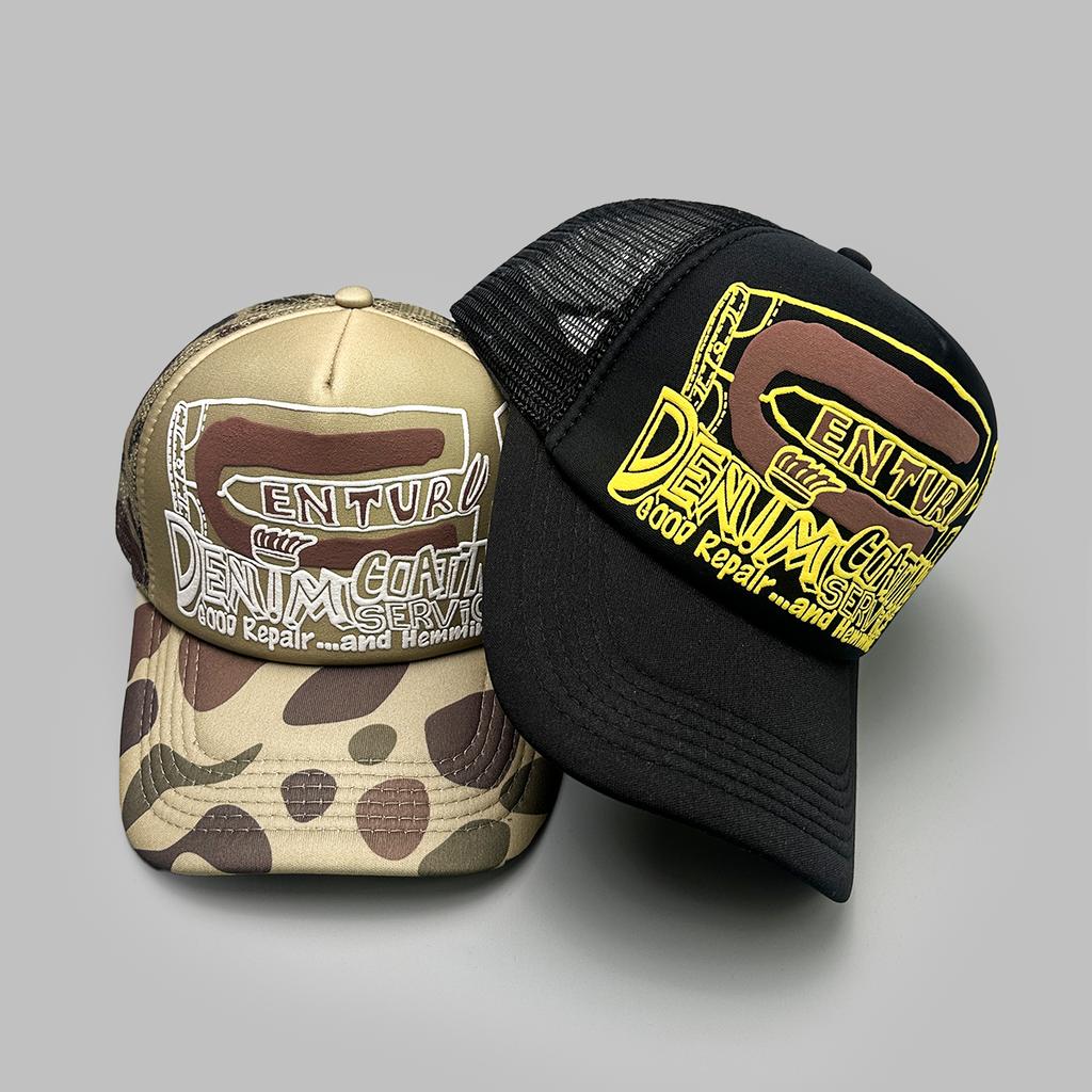 Amerikanischer Stil 3D-gedruckte Buchstaben Baseballkappen Neu Unisex Sonnenschutz Persönlich Atmungsaktiv Farbblock Vielseitig Netz Trucker Caps
