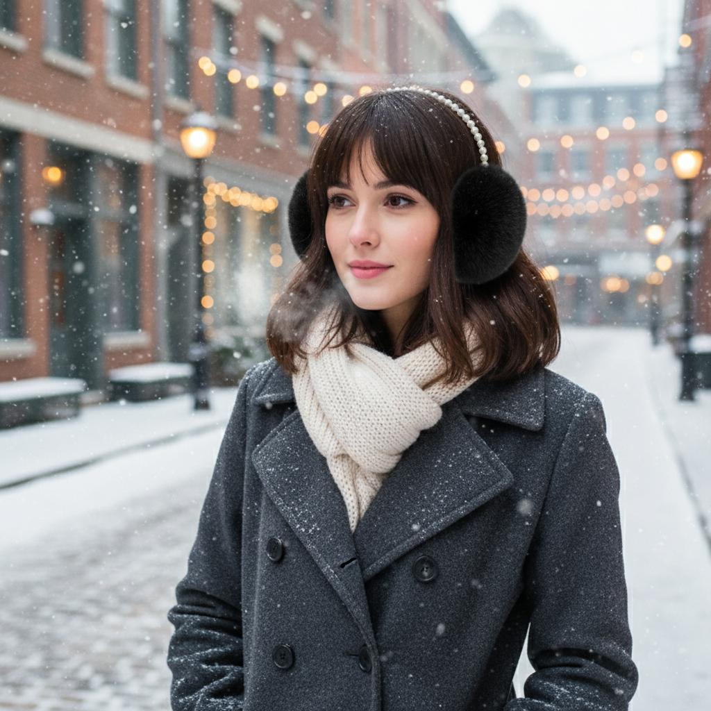Plush Fur Ear Muffs for Women Winter Warm Fleece Ear Warmers Soft Plush Cold Weather Ear Protectors