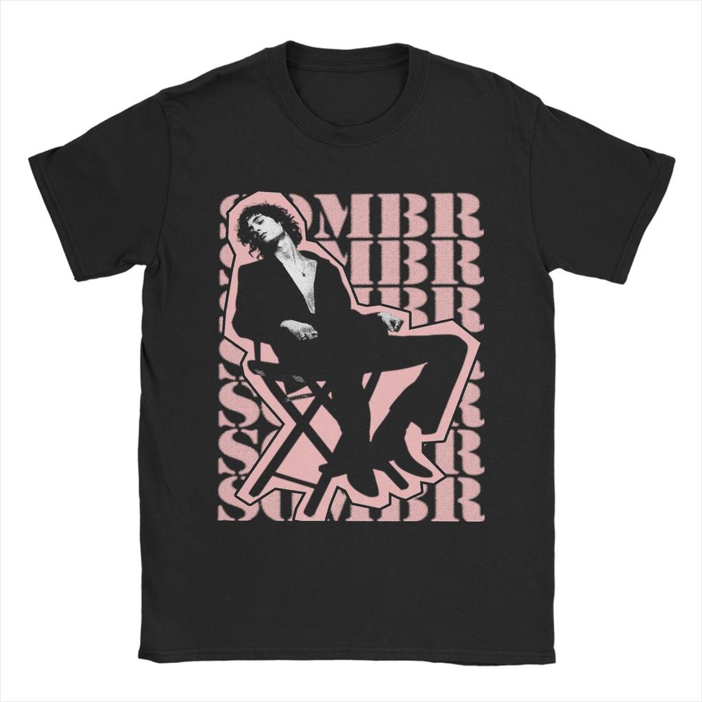 Unisex T-Shirts Sänger Sombr Vintage Reine Baumwolle T-Shirts Kurzarm T-Shirt Rundhals Kleidung Bedruckt