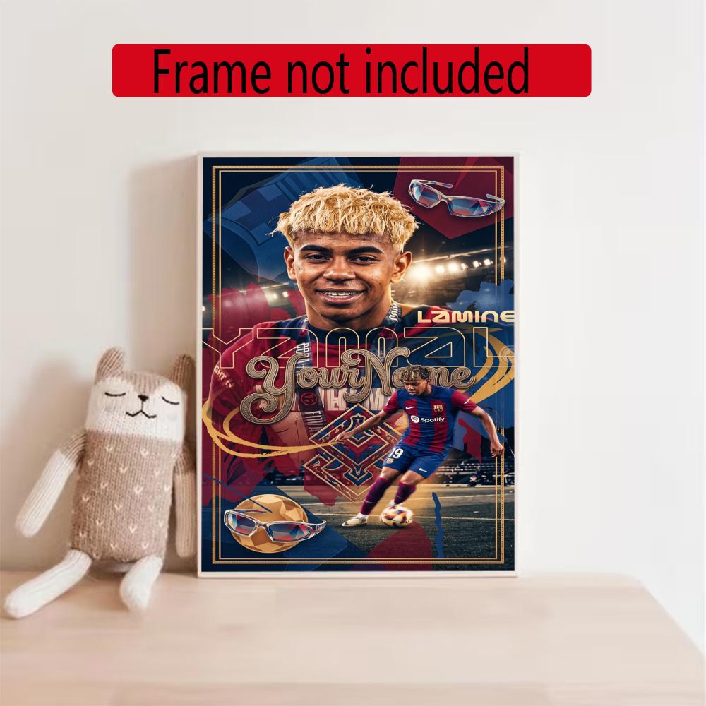 Lamin Yamal Customize Your Name Diamond Painting Round Diamond Rhinestones Mosaic Diamond Embroidery Wall Paintings Rhinestones Gift Frameless