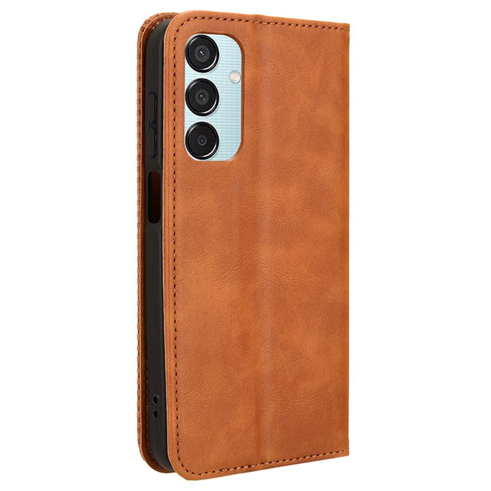 For Samsung Galaxy F15 5G/M15 5G Case Vintage PU Leather Folio Phone Cover with Cash/Card Slots