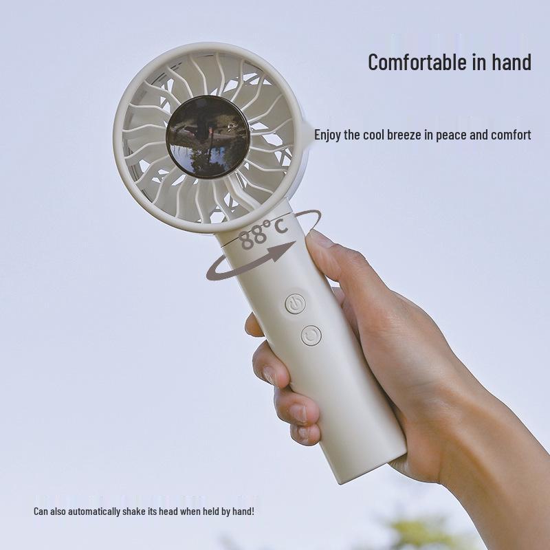 Hot Ice F602 Rotating Head USB Handheld Fan with 100 Speeds & Smart Digital Display