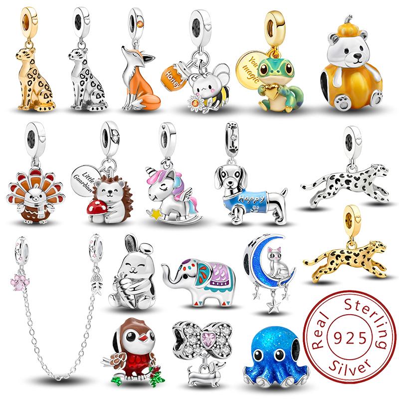 Copper Pumpkin Bear Sausage Dog Unicorn Animal Series Bead Fit Diy Bracelet Making Gift Of High Quality Jewelry