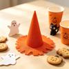 Halloween-Hexenhut für Erwachsene mit hoher, strukturierter Form und eckigem, breitem Rand, faltbare Polyester-Kostümkopfbedeckung