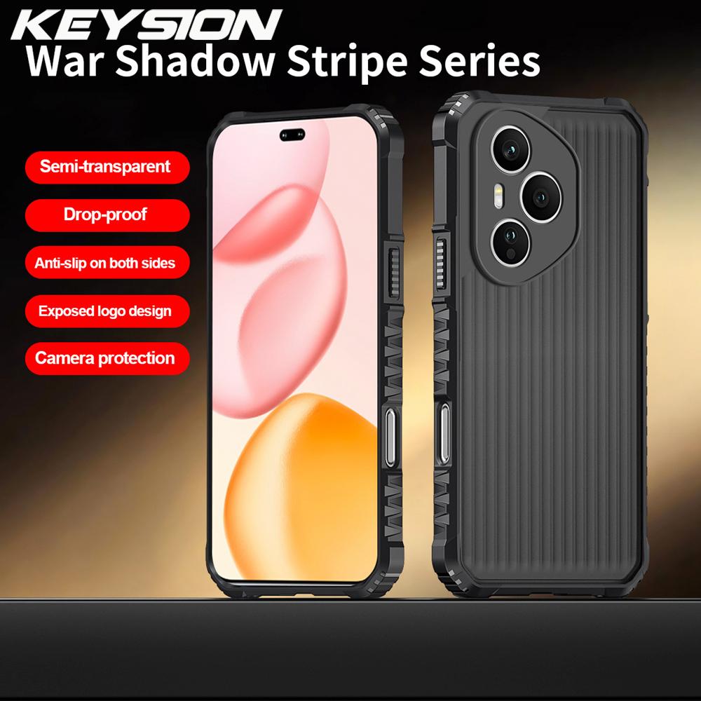 KEYSION Heavy Duty Shockproof Phone Case for HONOR 400 Pro 5G Soft Silicone+PC Translucent Matte Back Cover for Honor 400 Lite 5G