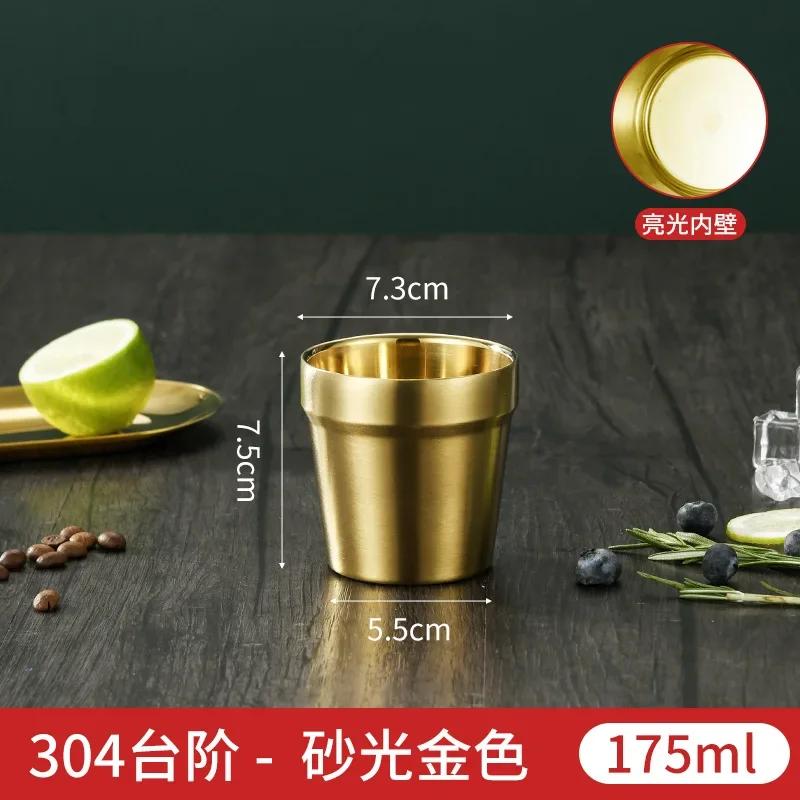 175/300ML Doppelwandiger Edelstahl Bierkrug Verbrühschutz Kaffee Milch Tasse Tragbare Teetasse Reisebecher Küche Bar Trinkgeschirr